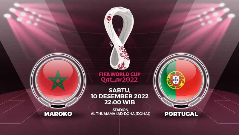 Prediksi pertandingan antara Maroko vs Portugal (Piala Dunia Qatar 2022).