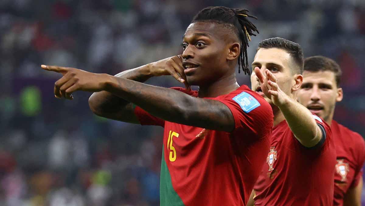 Rafael Leao saat bermain untuk Timnas Portugal. Foto: REUTERS/Hannah Mckay.