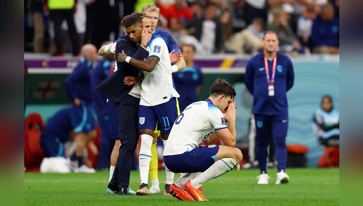 Pemain Manchester United, Harry Maguire, merasa paling terluka dalam pertandingan Inggris vs Prancis dalam Piala Dunia 2022. (Foto: REUTERS/Matthew Childs)