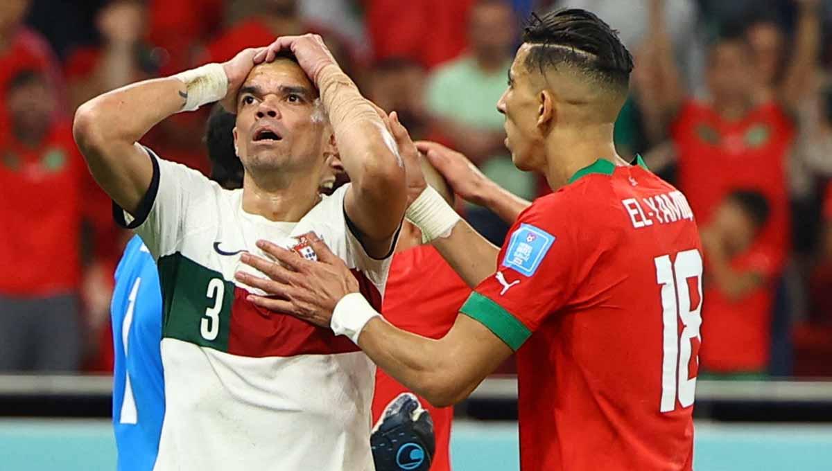 Pemain Portugal, Pepe, ngamuk usai kekalahan yang diterima dari Maroko. Serta, dia berani bertaruh bahwa Argentina dipaksa menjadi juara Piala Dunia 2022. (Foto: REUTERS/Molly Darlington)