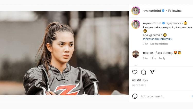 Jadi artis beken berkat perannya sebagai Emon di sinetron “Anak Langit”, Raya Nur Fitri Rahmadiana atau Raya Kitty kian ganas di ajang balap Oneprix.
