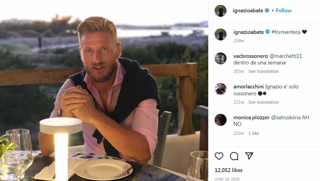 Ignazio Abate yang kini menangani AC Milan Primavera. Foto: Instagram@ignazioabate.