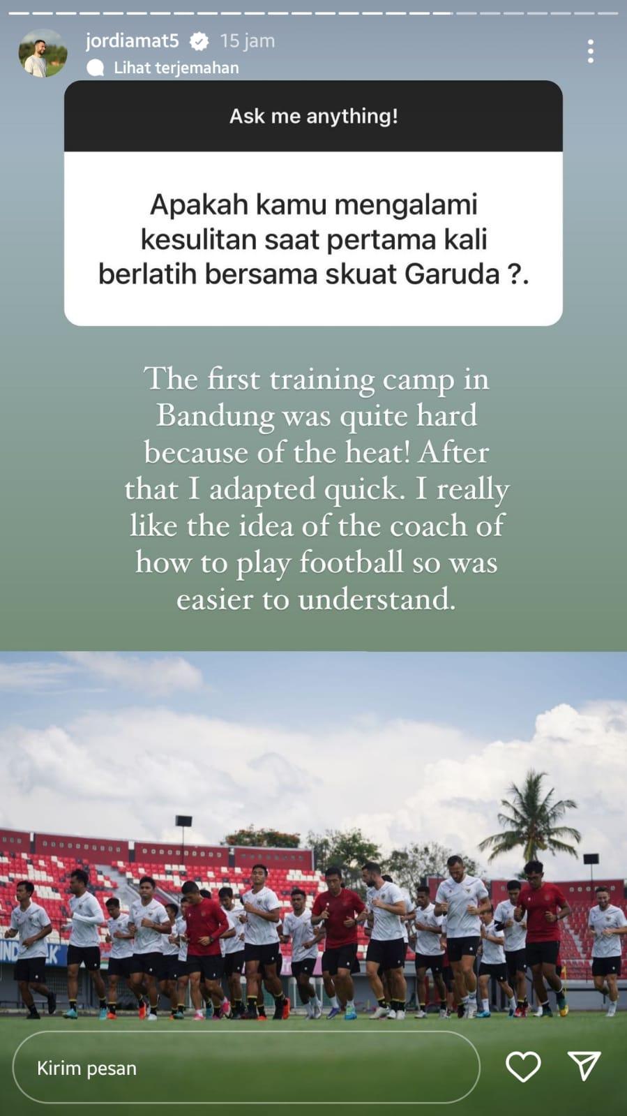 Jordi Amat ungkap kesulitan saat latihan pertama kali dengan Timnas Indonesia Copyright: Instagram/@jordiamat5