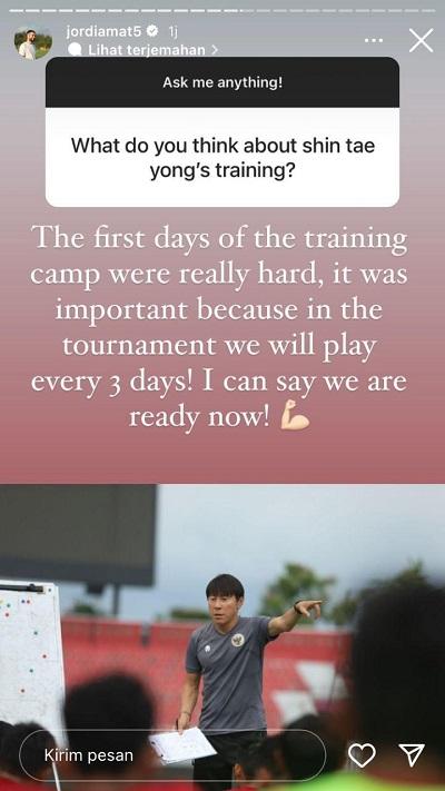 Jordi Amat Sebut Latihan Shin Tae-yong Melelahkan Copyright: instagram @jordiamat5