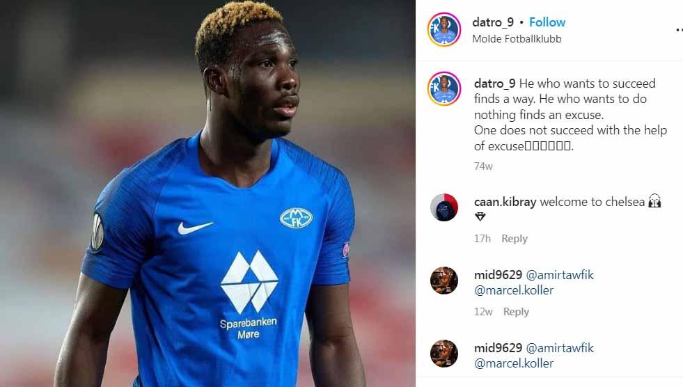 Selangkah lagi Chelsea akan mengamankan striker muda Pantai Gading penerus Didier Drogba. Berikut kekuatan dan kelemahan David Datro Fofana. (Foto: Instagram@datro_9) - INDOSPORT