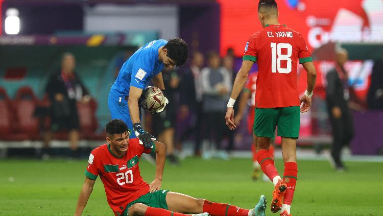 Laga perebutan juara ketiga Piala Dunia 2022 antara Kroasia vs Maroko pada Sabtu (17/12/22) malam di Khalifa International Stadium berakhir dengan skor 2-1. REUTERS-Paul Childs