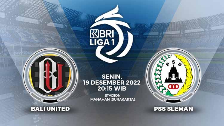 Prediksi pertandingan antara Bali United vs PSS Sleman (BRI Liga 1).