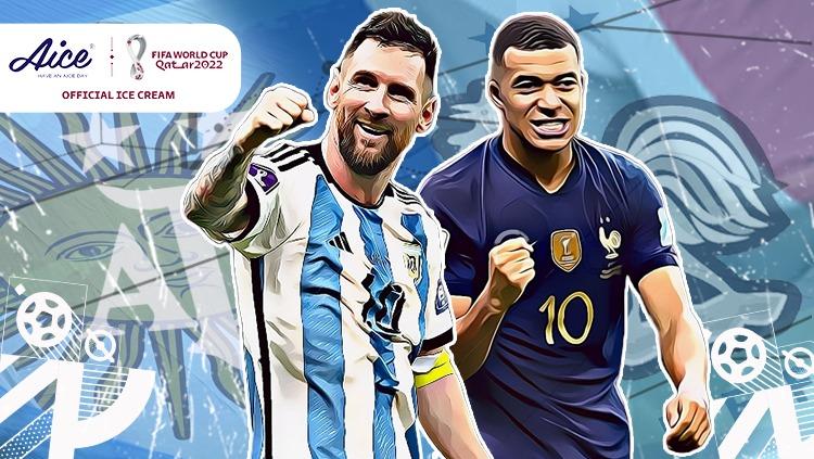 Partai final Piala Dunia 2022, antara Argentina vs Prancis di Lusail Stadium, Minggu (18/12/22), berhasil dimenangkan Argentina, 4-3, lewat babak adu penalti.
