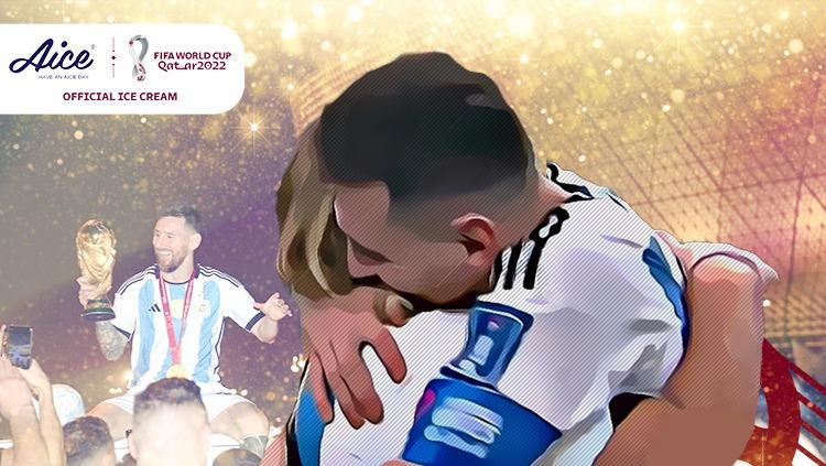 Doa ibu sertai sepanjang masa, tangis Lionel Messi di pelukan ibunda usai juara Piala Dunia 2022.