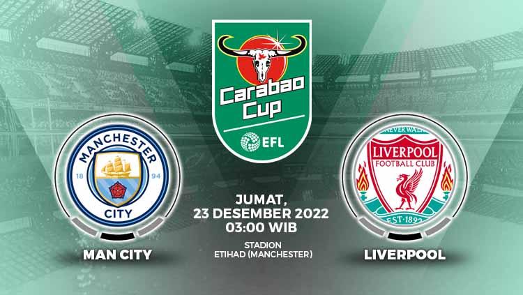 Prediksi pertandingan antara Manchester City vs Liverpool (Piala Liga Inggris).