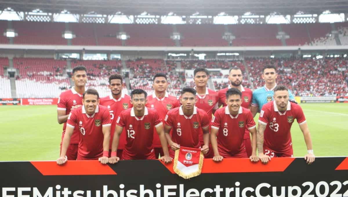 Starting eleven Timnas Indonesia pada laga Piala AFF 2022 melawan Kamboja di Stadion Gelora Bung Karno, Jumat (23/12/22).