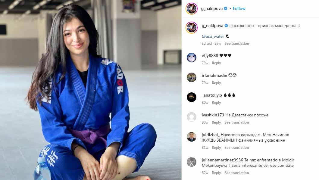 Gulzhan Nakipova, atlet Jiu Jitsu tercantik di dunia. (Foto: Instagram@g_nakipova)