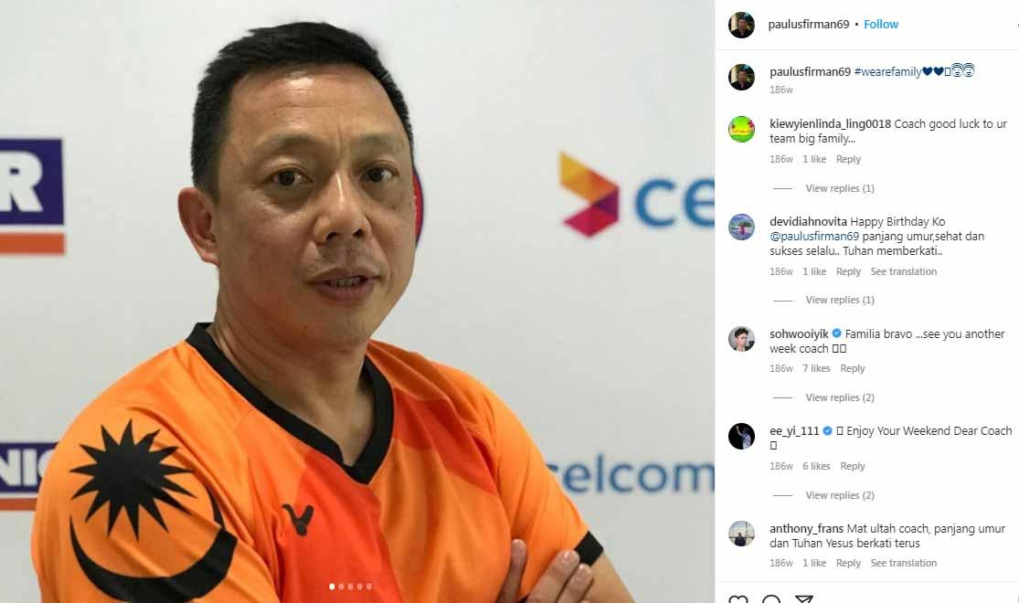 Paulus Firman, pelatih bulutangkis asal Indonesia. (Foto: Instagram@paulusfirman69)