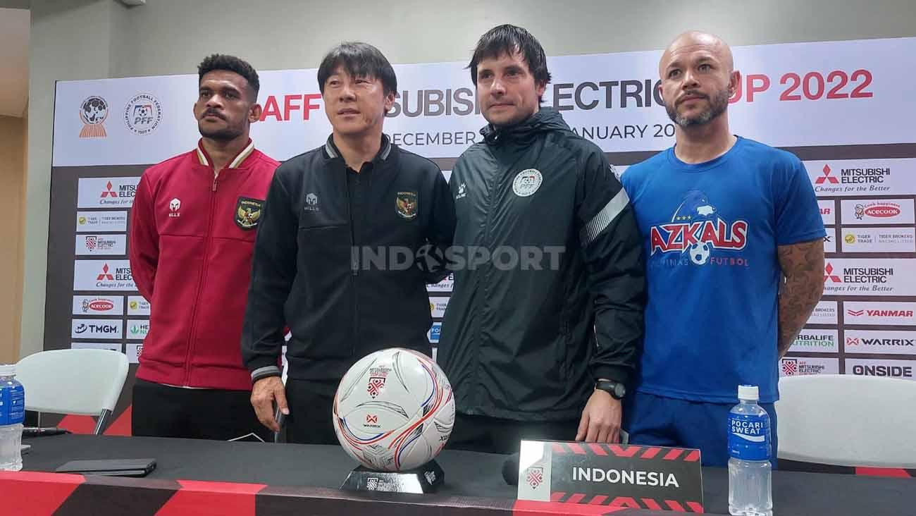 Preskon Timnas Indonesia jelang melawan Filipina di Piala AFF 2022, Minggu (01/01/23). - INDOSPORT