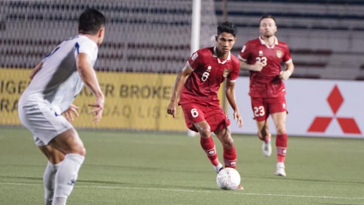 Marselino Ferdinan saat pertandingan terakhir grup A Piala AFF 2022 antara Filipina vs Timnas Indonesia di Rizal Memorial Stadium, Senin (02/01/2023).