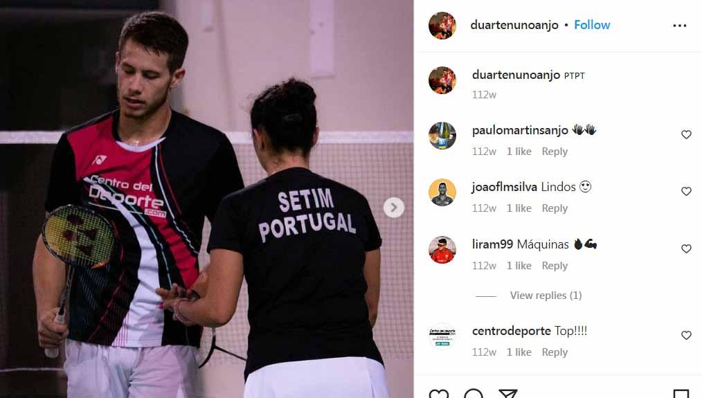 Duarte Nuno Anjo, pebulutangkis tunggal putra asal Portugal yang pernah bikin Viktor Axelsen gentar. (Foto: Instagram@duartenunoanjo)