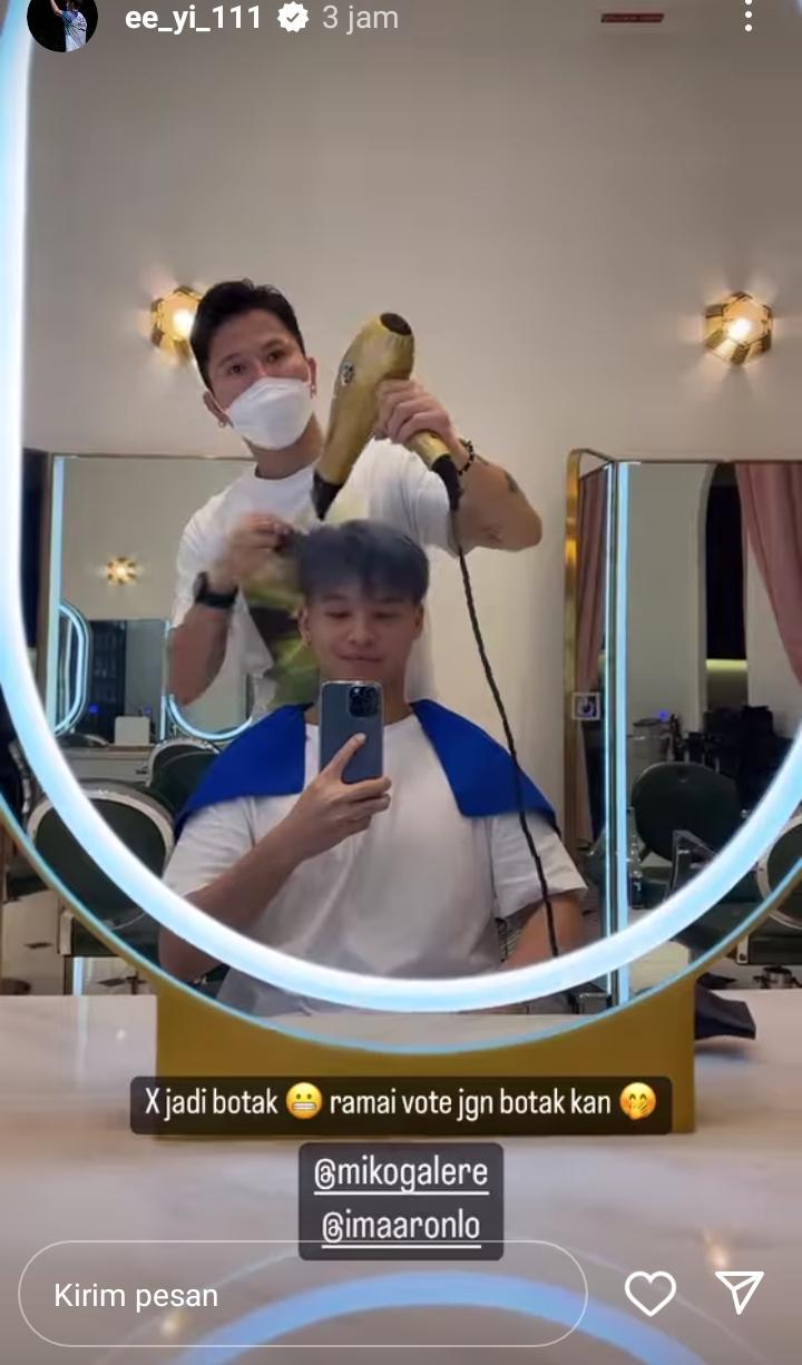 Pebulutangkis Teo Ee Yi batal tampil botak jelang Malaysia Open 2023. Copyright: Instagram Story @ee_yi_111