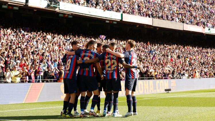 Barcelona memenangi perebutan gelar Liga Spanyol (La Liga) 2022/2023 dengan cara yang begitu memuaskan untuk mereka. (Foto: REUTERS/Albert Gea)