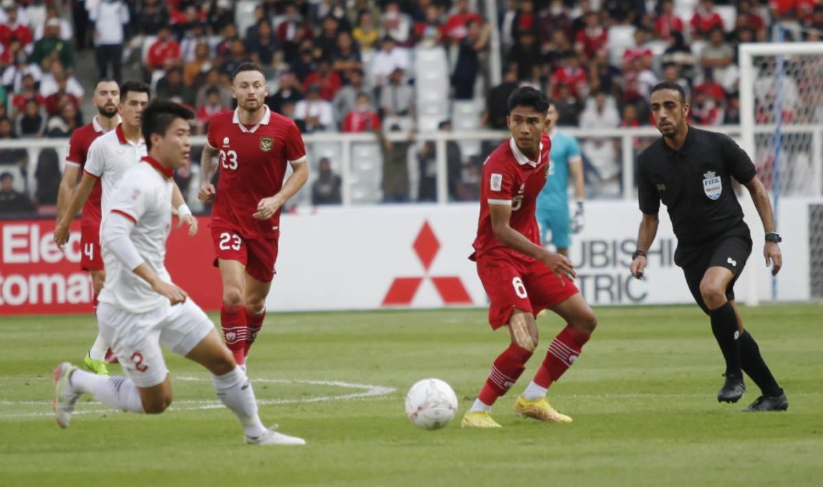 Laga Timnas Indonesia vs Vietnam di leg pertama semifinal Piala AFF 2022.