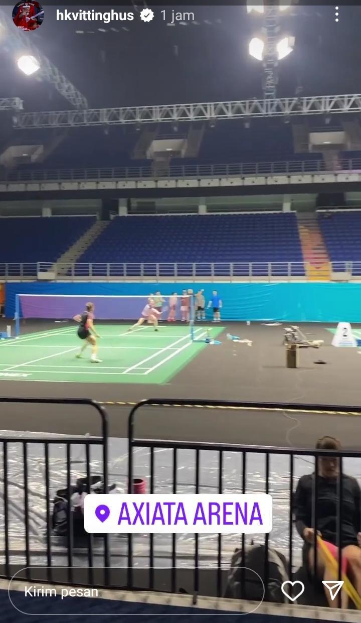 Hans-Kristian Solberg Vittinghus gercep sambangi venue Malaysia Open 2023 Copyright: Instagram story @hkvittinghus