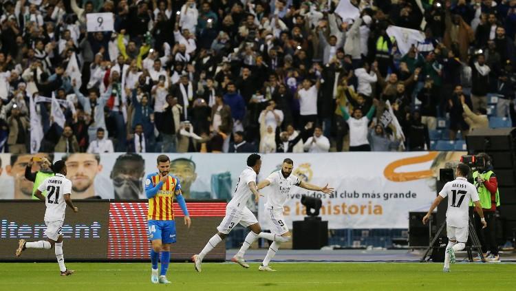 Hasil Piala Super Spanyol antara Real Madrid vs Valencia sajikan Los Blancos yang menang lewat drama adu penalti.