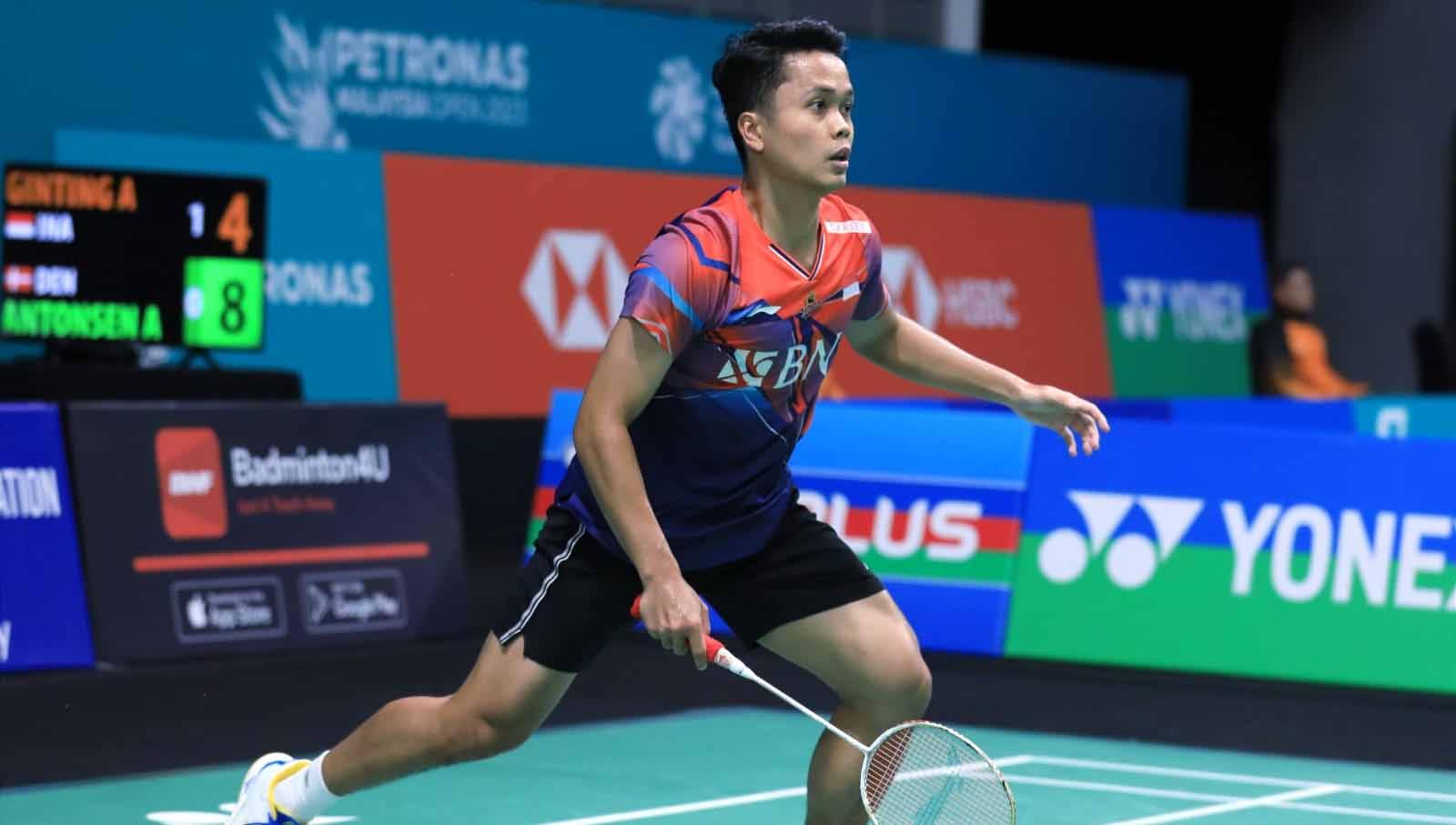 Tunggal putra Indonesia, Anthony Sinisuka Ginting di Malaysia Open 2023. (Foto: PBSI) - INDOSPORT