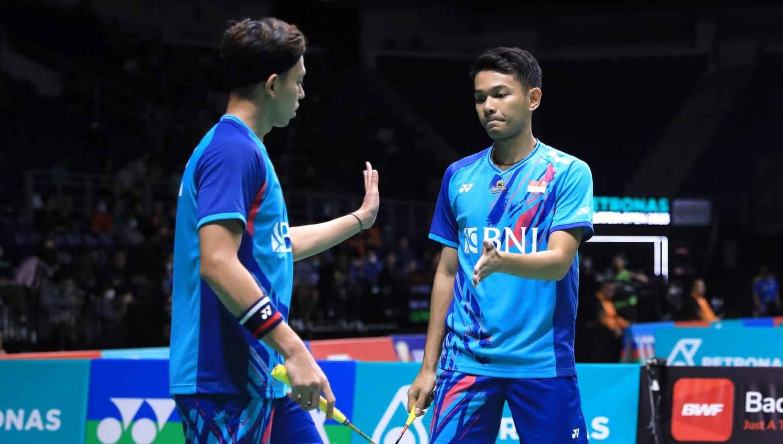 Indonesia masih menguasai sektor ganda putra, di mana Leo/Daniel ancam gusur Fajar/Rian di papan atas dalam update ranking BWF World Tour Finals 2023. (Foto: PBSI) - INDOSPORT