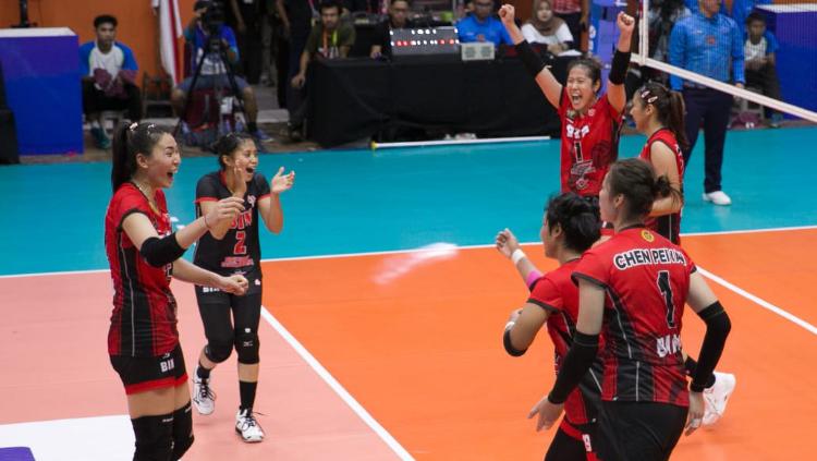 Tim voli putri Jakarta BIN menundukkan Gresik Petrokimia Pupuk Indonesia 3-1 pada laga hari kedua putaran kedua Proliga 2023, Jumat (13/01/23).