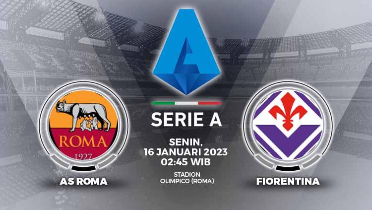 Prediksi Liga Italia (Serie A) 2022/23 antara AS Roma vs Fiorentina berlangsung pada Senin (16/1/23) pukul 02:45 WIB.