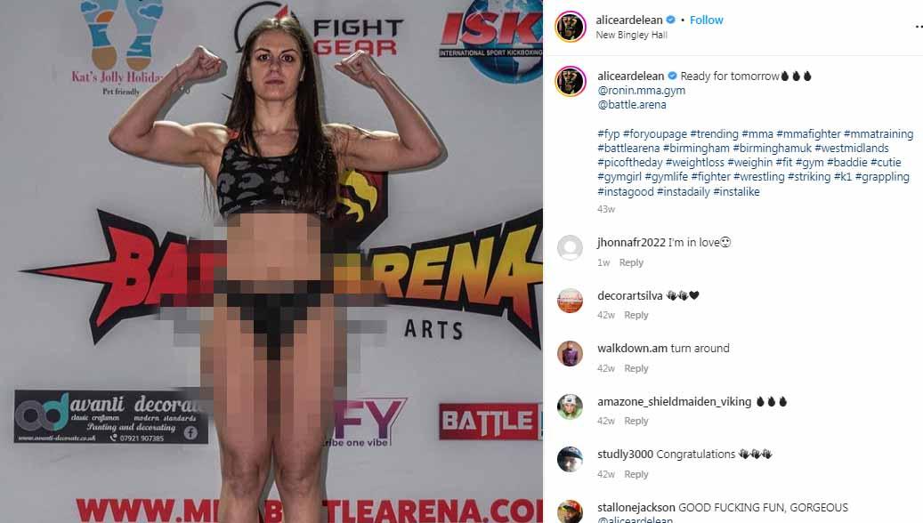 Model dewasa sekaligus atlet Mixed Martial Arts (MMA), Alice Ardelan, terpaksa pindah klub pelatihan (gym) setelah adanya tuduhan sebagai pengoda suami orang.