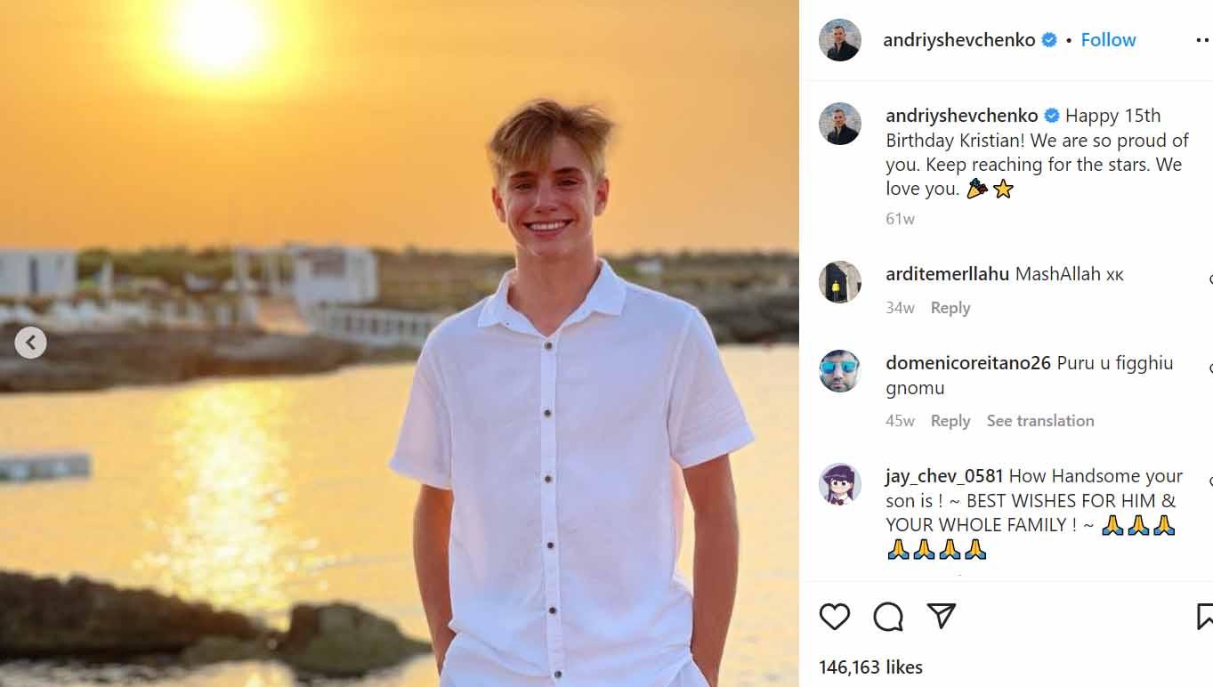 Kristian Shevchenko, putra eks pemain Chelsea dan AC Milan, Andriy Shevchenko. Foto: Instagram@andriyshevchenko. - INDOSPORT