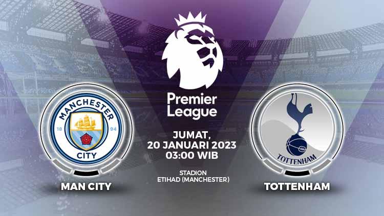 Prediksi pertandingan antara Manchester City vs Tottenham Hotspur (Liga Inggris).