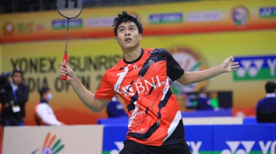 Tunggal putra Indonesiua, Shesar Hiren Rhustavito di India Open 2023. (Foto: PBSI)