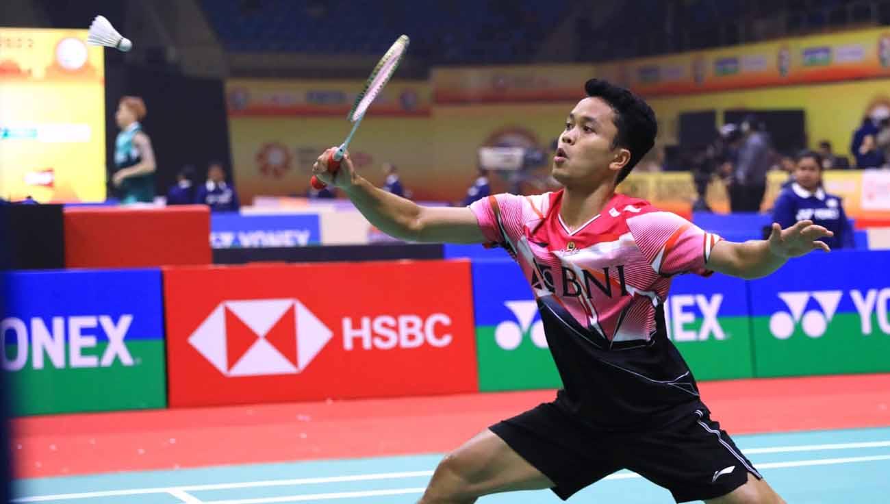 Tunggal putra Indonesia, Anthony Sinisuka Ginting di India Open 2023. (Foto: PBSI)