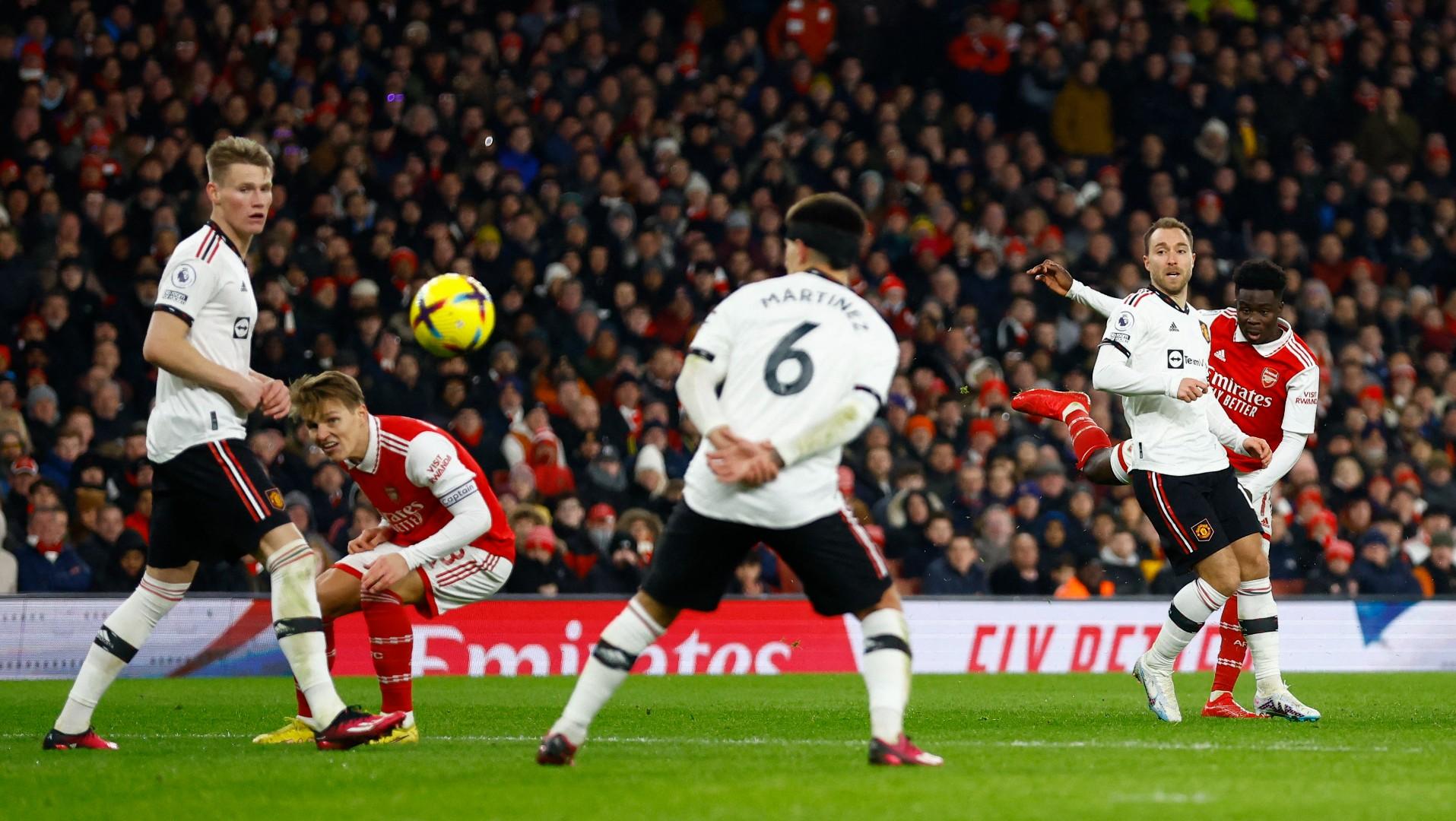 Laga Liga Inggris antara Arsenal vs Manchester United. Foto: REUTERS/David Klein.
