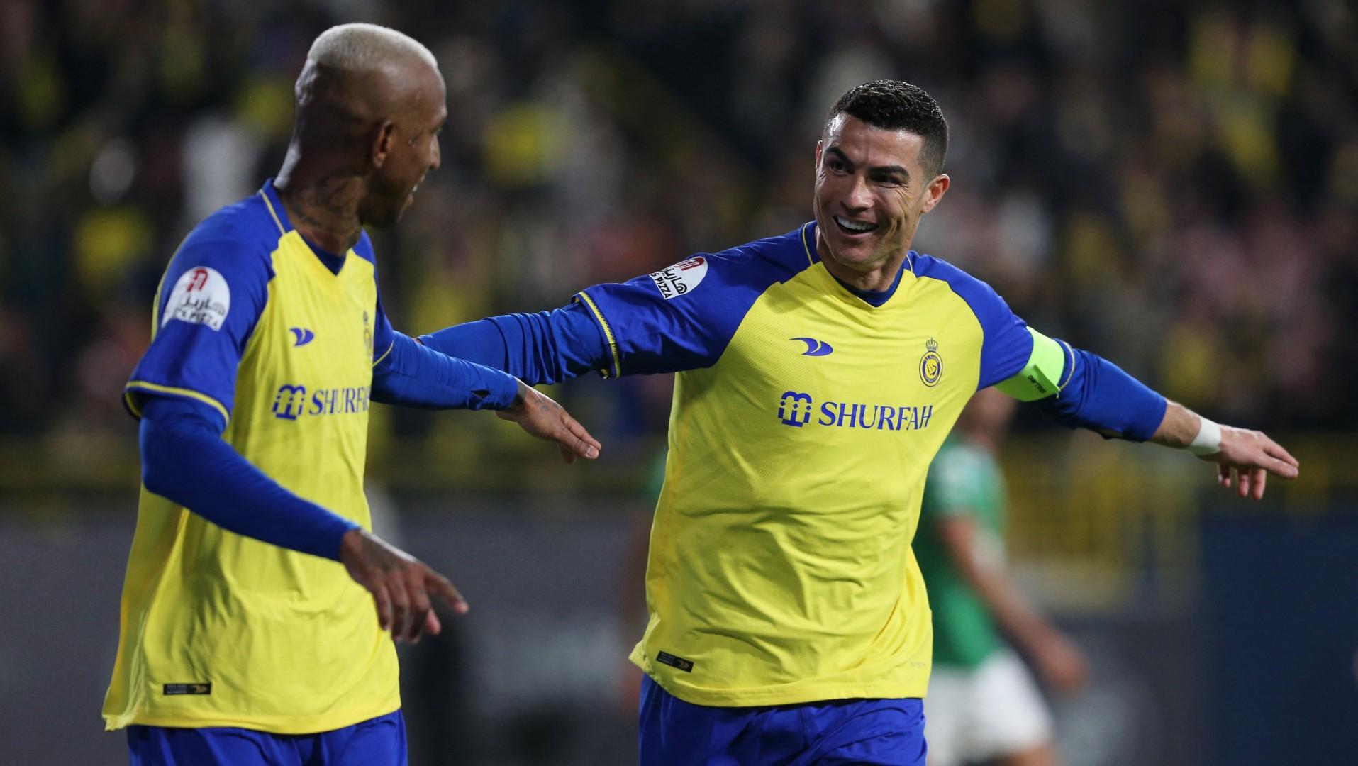 Cristiano Ronaldo menjalani debut saat Al Nassr bersua Al Ettifaq di Liga Arab Saudi. REUTERS/Ahmed Yosri