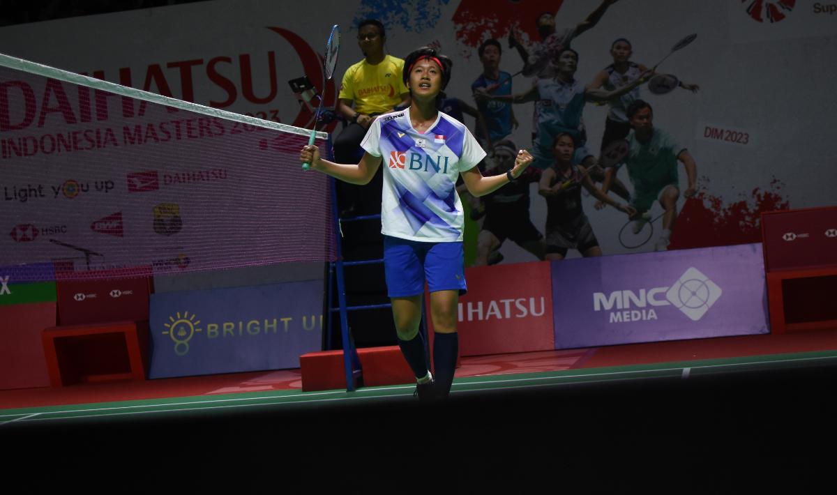 Tunggal putri Indonesia, Putri Kusuma Wardani berhasil mengalahkan tunggal putri Belgia, Lianne Tan pada babak kualifikasi Indonesia Masters 2023 di Istora Senayan, Selasa (24/01/23).