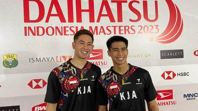 Ganda putra Indonesia, Sabar Karyawan Gutama/Moh Reza Pahlevi Isfahani di Indonesia Masters 2023, Selasa (24/01/23).