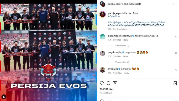 Persija Esports bergabung EVOS dan merekrut Zuxxy-Luxxy. (Foto: Instagram@persija_esports)