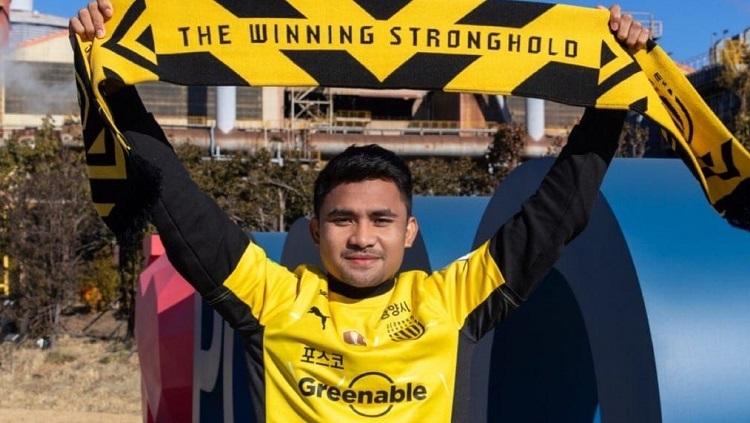 Asnawi Mangkualam bergabung ke klub Korea Selatan, Jeonnam Dragons.