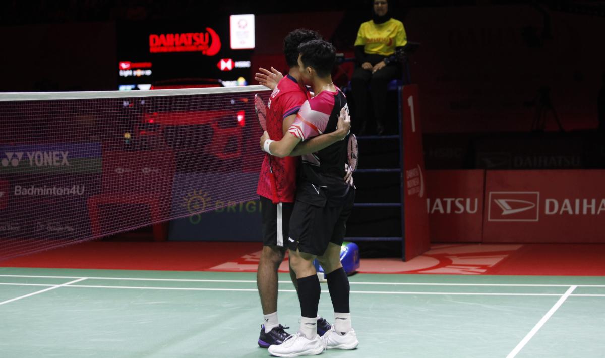 Pebulutangkis Indonesia, Jonatan Christie dan Chico Aura Dwi Wardoyo. Foto: Herry Ibrahim/INDOSPORT.