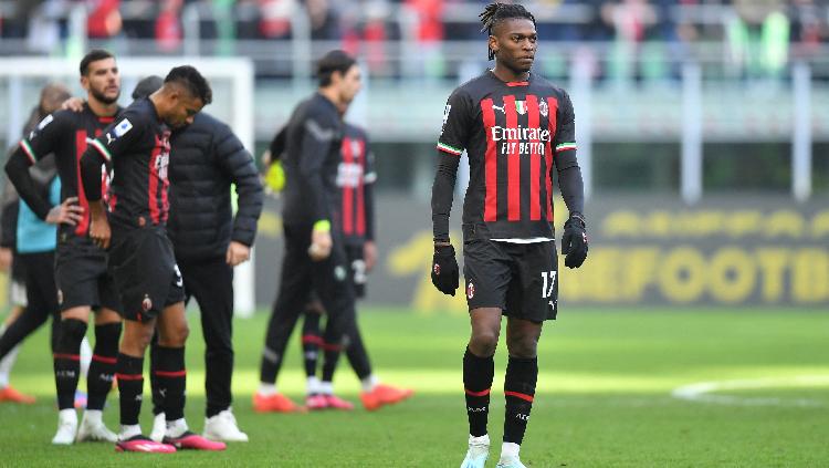 Rafael Leao menjadi salah satu pemain yang berperan penting dalam kesuksesan AC Milan juara Liga Italia lagi. Foto: REUTERS/Daniele Mascolo.