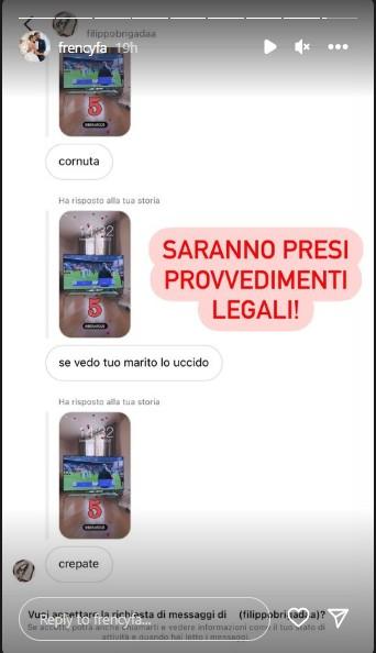 Unggahan istri Domenico Berardi, Francesca Fantuzzi, usai mendapat ancaman pembunuhan pasca laga AC Milan vs Sassuolo. (Foto: Instagram@frencyfa) Copyright: Instagram@frencyfa