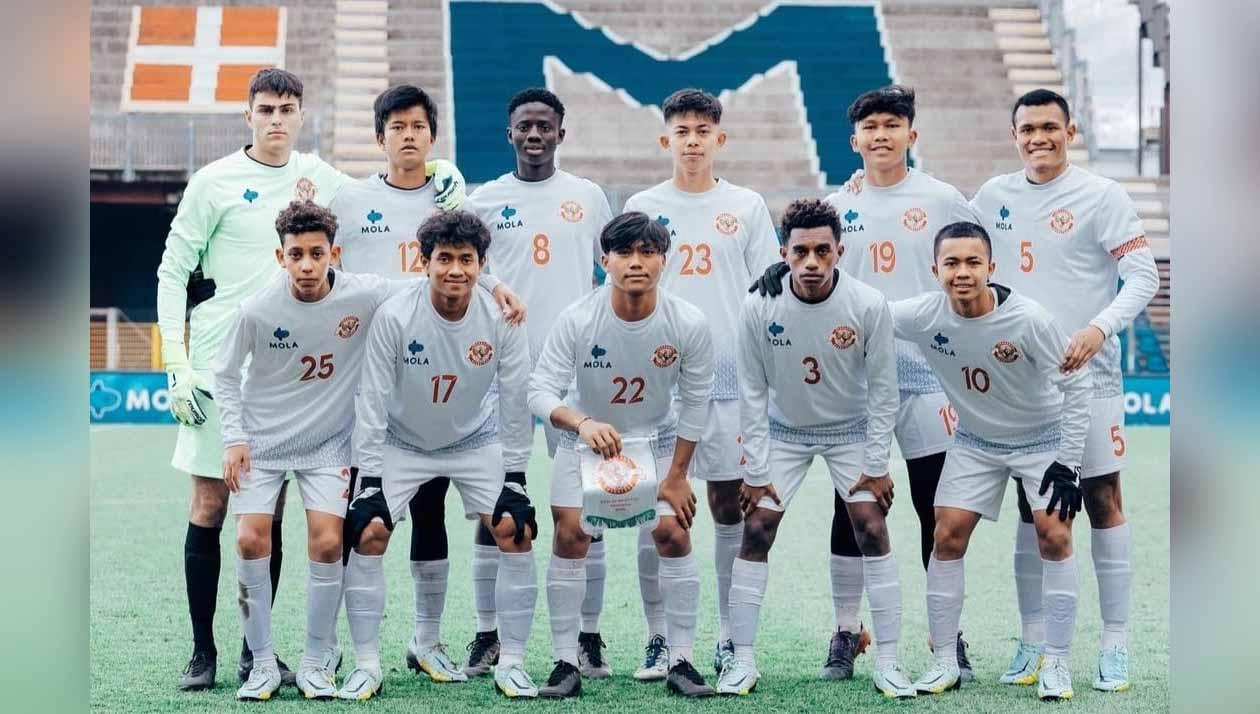 Skuat Garuda Select 5 saat menghadapi Inter Milan di Italia. (Foto: Garuda Select/Mola TV)