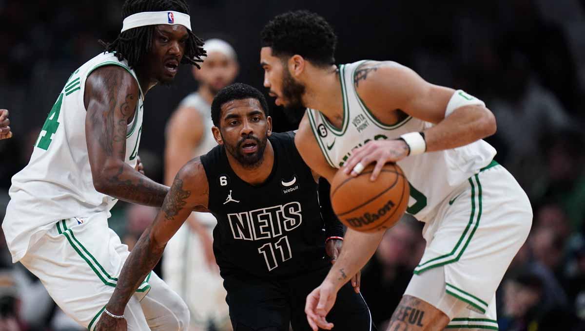 Hasil NBA 2022-2023, Sabtu (04/3/23) turut dikejutkan dengan tumbangnya Boston Celtics di hadapan Brooklyn Nets, serta penampilan mengesankan Kevin Durant. (Foto: Boston Celtics vs Brooklyn Nets)