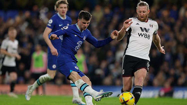 Suasana pertandingan Chelsea vs Fulham di Liga Inggris.