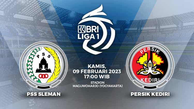 Prediksi pertandingan Liga 1 2022/2023 antara PSS Sleman vs Persik Kediri, Kamis (9/2/23).