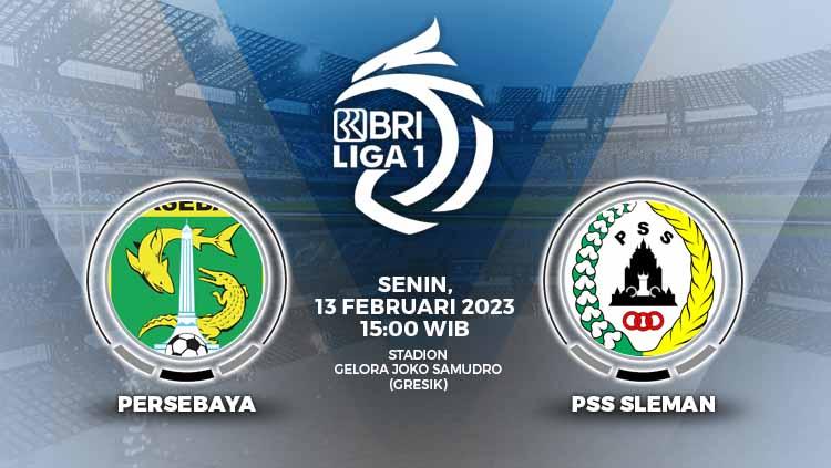 Prediksi pertandingan antara Persebaya Surabaya vs PSS Sleman (BRI Liga 1).