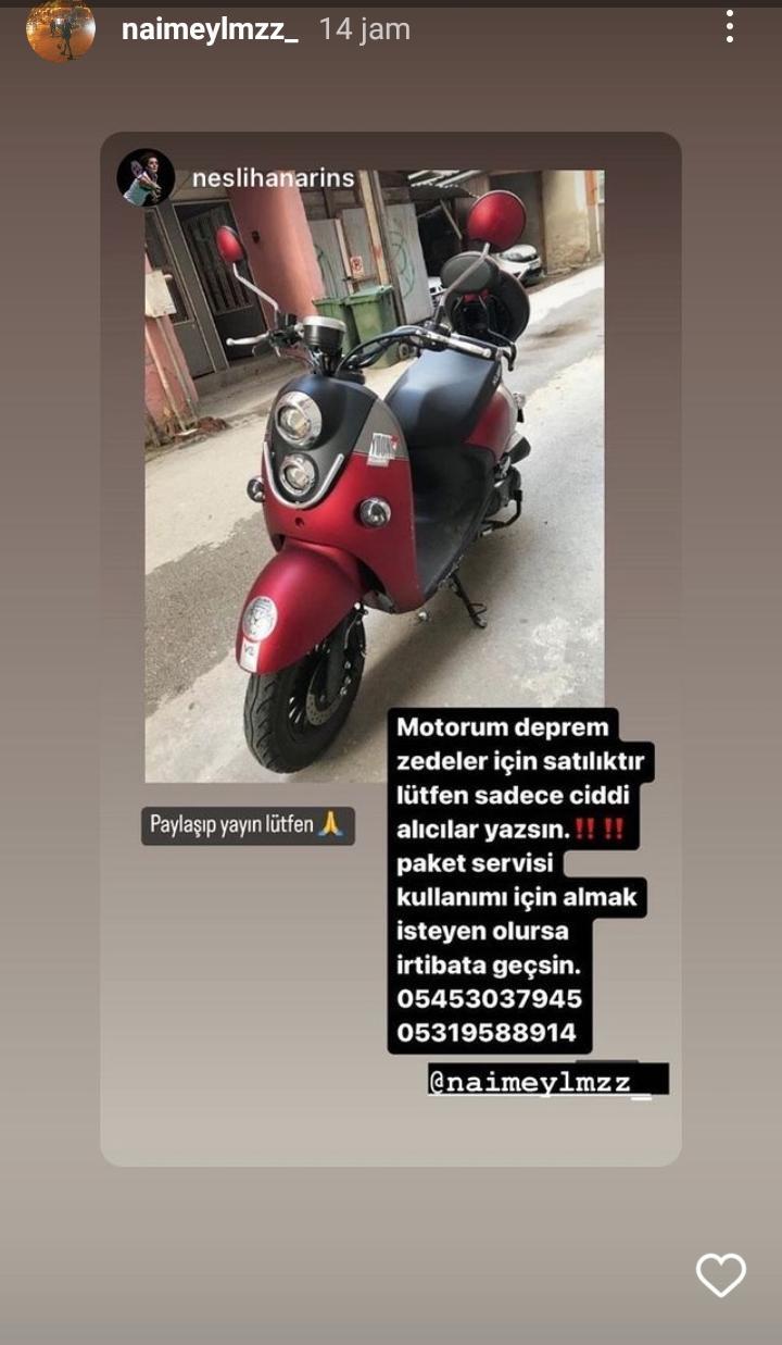 Nasib miris pebulutangkis tunggal putri Turki, Naime Yilmas, jual motor usai jadi korban gempa. Copyright: instagram @naimeylmzz