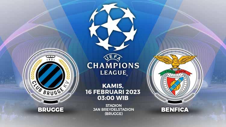 Prediksi pertandingan antara Club Brugge vs Benfica (Liga Champions).